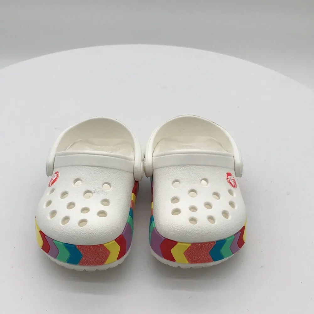 Crocs Kids Classic White Rainbow Clog size C 4 US